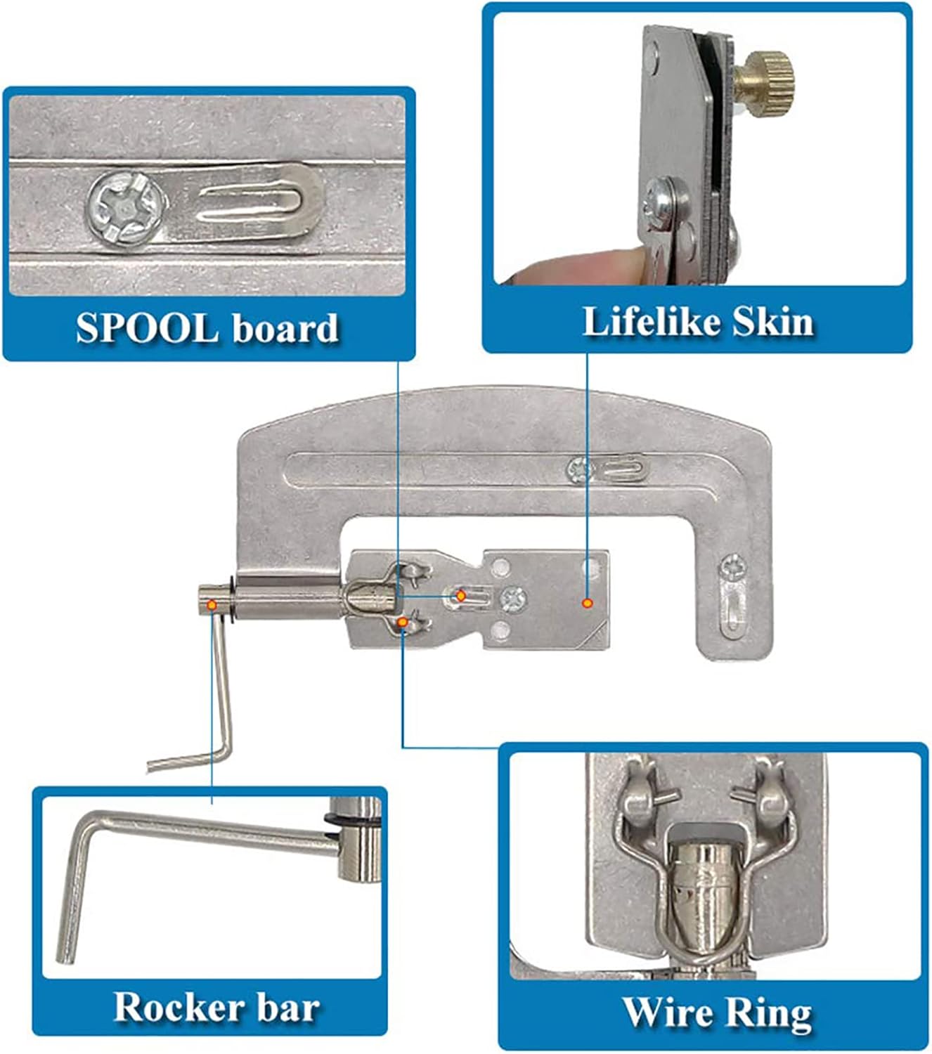 Dispozitiv pentru legarea carligului/acului de pescuit, Zola, din otel inoxidabil, semi-automat, 10.3x3.5x1.8 cm, argintiu Dispozitiv pentru legarea carligului/acului de pescuit, Zola, din otel inoxidabil, semi-automat, 10.3x3.5x1.8 cm, argintiu
